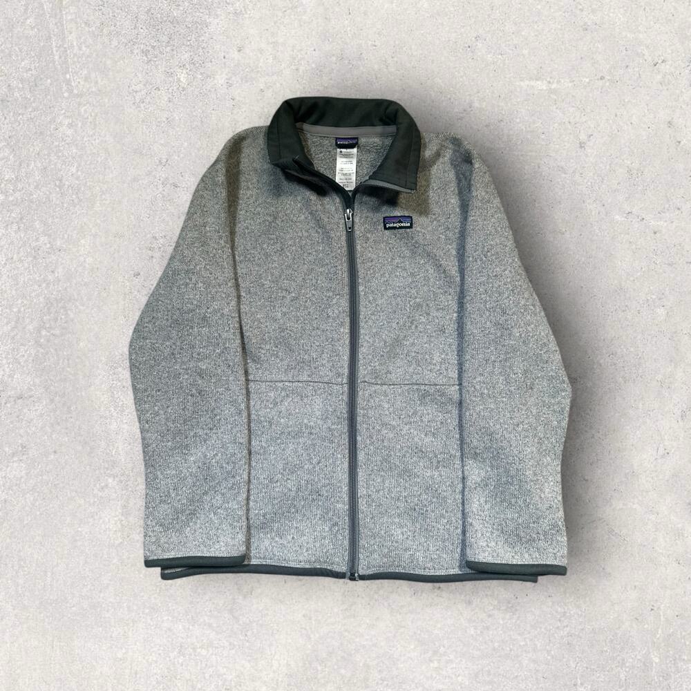 Patagonia Youth Full Zip Fleece Jacket Better Sweater Boys Size 10 Medium Gray